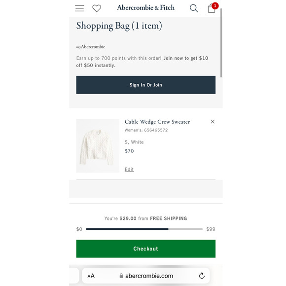 Abercrombie & Fitch White Cable Knit Sweater - Picture 3 of 7